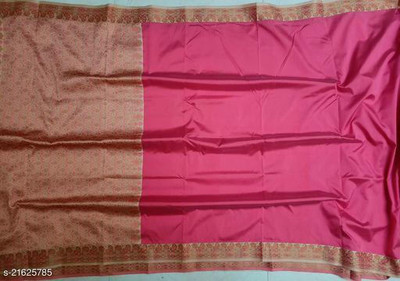 Ansari Fabrics Self Design Banarasi Pure Silk Saree(Multicolor)