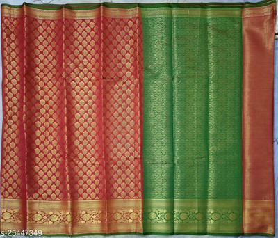 Ansari Fabrics Self Design Banarasi Pure Silk Saree(Multicolor)