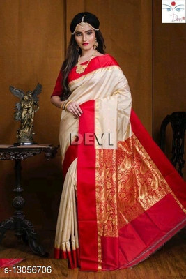 Ansari Fabrics Self Design Banarasi Pure Silk Saree(Multicolor)