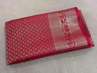 Ansari Fabrics Self Design Banarasi Pure Silk Saree(Multicolor)
