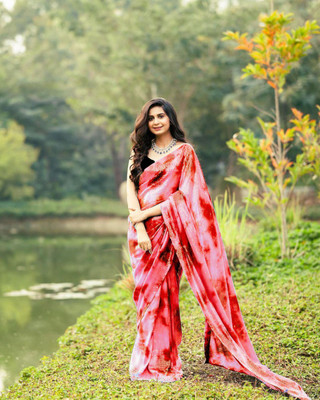 Clemira Printed, Embroidered Bollywood Georgette Saree(Grey)