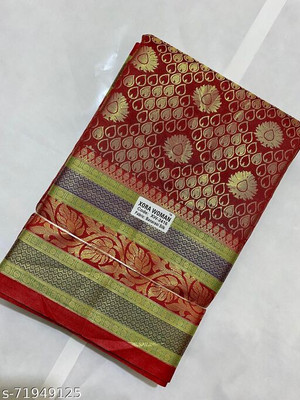 Ansari Fabrics Self Design Banarasi Pure Silk Saree(Multicolor)