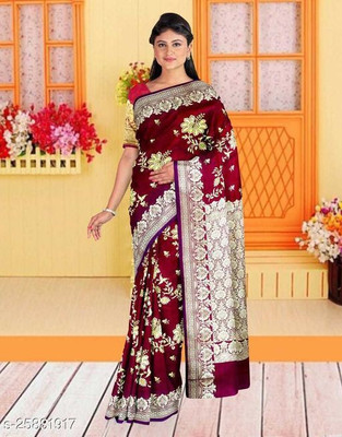 Ansari Fabrics Printed Bollywood Art Silk Saree(Red)