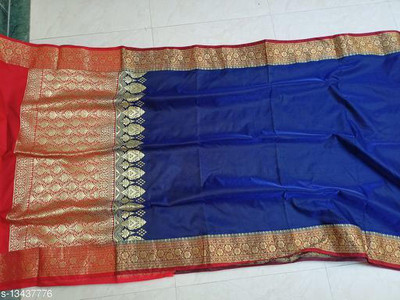 Ansari Fabrics Woven Bollywood Art Silk Saree(Blue)