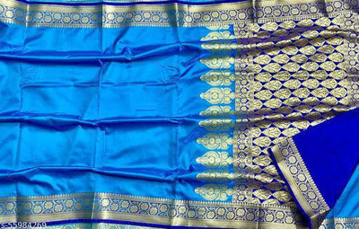 Ansari Fabrics Self Design Banarasi Pure Silk Saree(Multicolor)