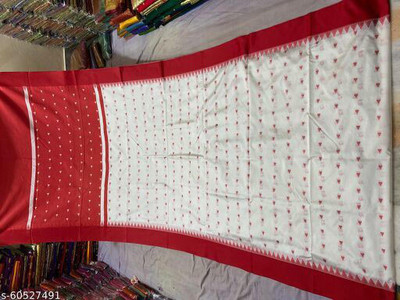 Ansari Fabrics Woven Bollywood Art Silk Saree(White)