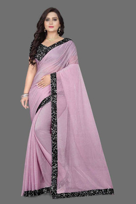 Shree Shyam Creation Embellished Bollywood Lycra Blend Saree(Pink)