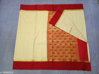 Ansari Fabrics Self Design Banarasi Pure Silk Saree(Multicolor)