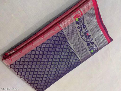 Ansari Fabrics Self Design Banarasi Pure Silk Saree(Multicolor)