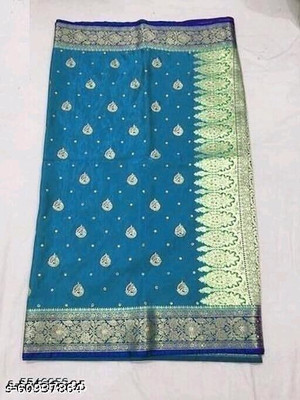Ansari Fabrics Woven Bollywood Art Silk Saree(Blue)