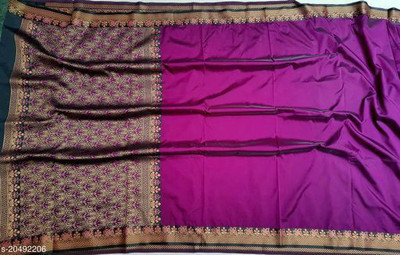 Ansari Fabrics Woven Banarasi Pure Silk Saree(Multicolor)