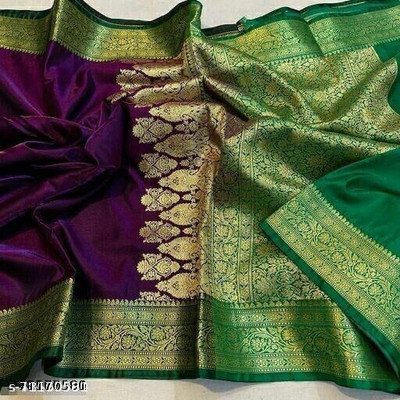 Ansari Fabrics Printed Bollywood Art Silk Saree(Multicolor)