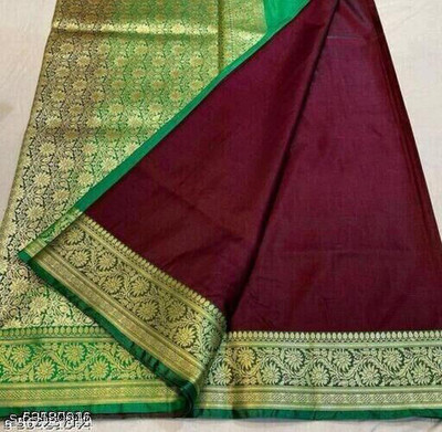 Ansari Fabrics Self Design Banarasi Pure Silk Saree(Multicolor)