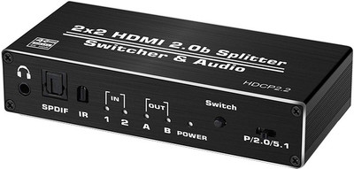 Etzin 2x2 HDMI 2.0b Splitter Switcher(EPL-546H) Media Streaming Device(Black)