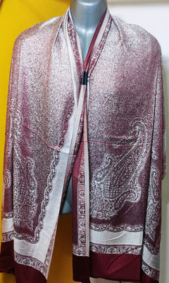 NAIBOO Viscose Self Design Women Shawl(Maroon)