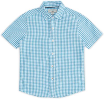 Pantaloons Junior Boys Checkered Casual Blue Shirt