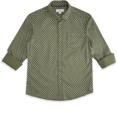 Pantaloons Junior Boys Printed Casual Green Shirt