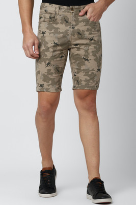 PETER ENGLAND Printed Men Brown Regular Shorts