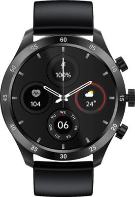 Hammer Active Bluetooth Calling Smart watch with SpO2 Monitoring, Rotating Crown Smartwatch(Black Strap, Free)