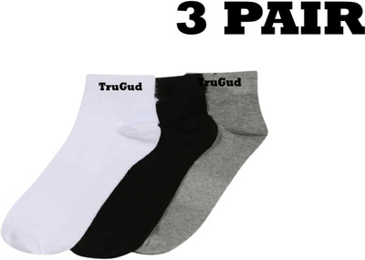 TruGud Men & Women Solid Ankle Length(Pack of 3)
