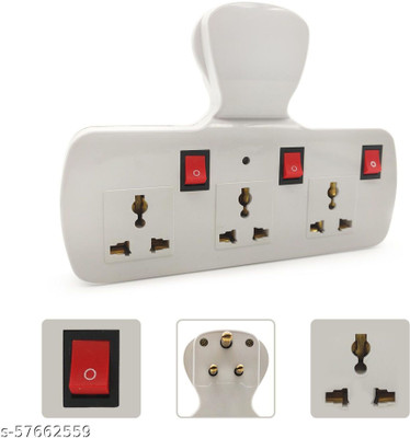 Leavess 3+3 EXTENSION BOARD 3  Socket Extension Boards(White, 0 m)