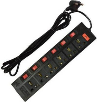 Leavess LV-6+6_Board 6  Socket Extension Boards(Black, 3 m)