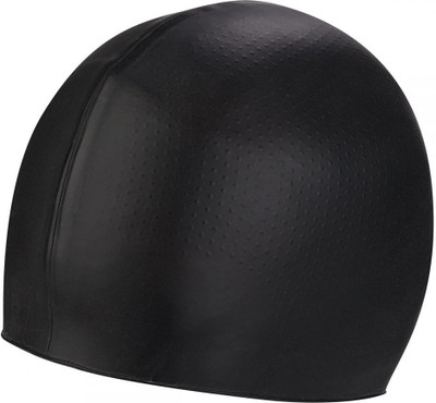 HHS SPORTS Silicone swimming cap black (pack of 1) Swimming Cap(Multicolor, Pack of 1)
