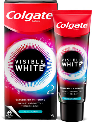 Colgate Visible White O2 Teeth Whitening Toothpaste – Aromatic Mint Toothpaste (50 g)
