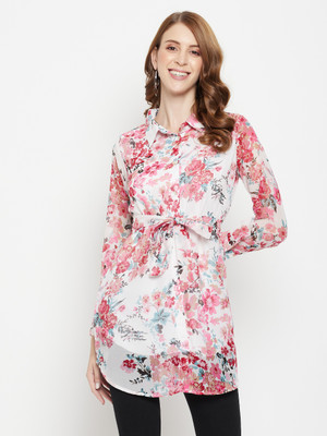 FASHIONS 360 Casual Printed Women Pink Top