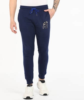 FanCode-MI Solid Men Blue Track Pants