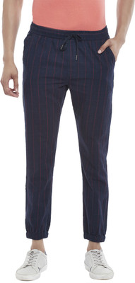 Urban Ranger by Pantaloons Checkered Men Dark Blue Track Pants