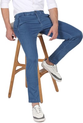 Arrow Sport Slim Fit Men Blue Trousers