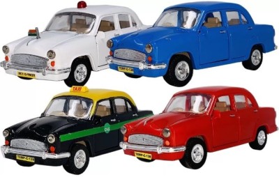 MADRAS TOYS CENTY INDIAN AMBASSADOR CAR COMBO PACK OF 4/ PULL BACK ACTION(Multicolor)
