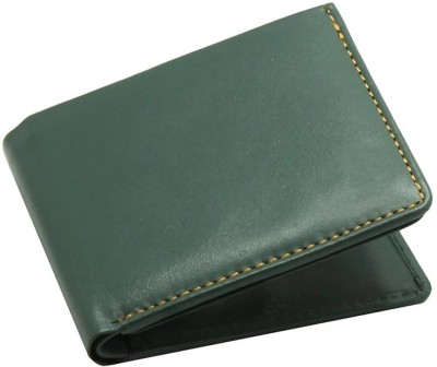 GH Men Formal, Trendy Green Genuine Leather Wallet(10 Card Slots)