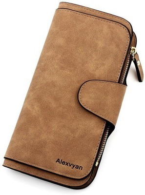 AlexVyan Women Casual, Ethnic, Evening/Party, Formal, Travel, Trendy Brown Genuine Leather Wallet(17 Card Slots)