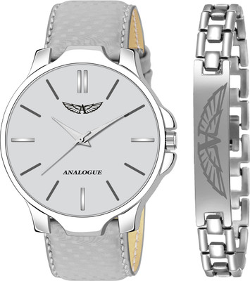 Analogue All Grey | Branded Bracelet | Stainless Steel | Combo | Silicon Mesh | Boys Analog Watch - For Men