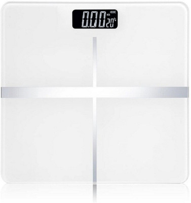 ELITEHOME White Extra Thick Tempered Glass Weight Scale with LCD Display, Weight Machine, Weighing Scale(White)