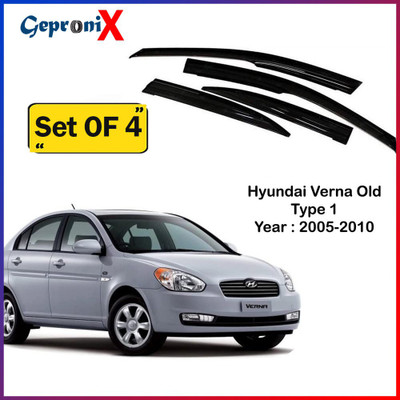 GEPRONIX For Non-convertibles Front, Rear Wind Deflector(Tinted HYUNDAI Verna)