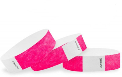 bookworm Tyvek Wristbands Solid Color for Events, Entry gate|Waterparks|Clubs|Water Proof Boys & Girls(Pink, Pack of 500)