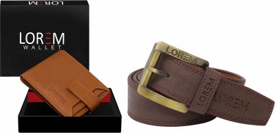 LOREM Wallet & Belt Combo(Brown)