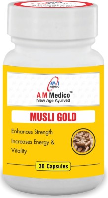 A M Medico Musli Gold | Ayurvedic Boost Immunity and Strength, Men Women | 30 Capsule