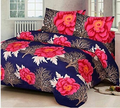 Delight Zone 144 TC Polycotton Queen 3D Printed Flat Bedsheet(Pack of 1, Multicolor)