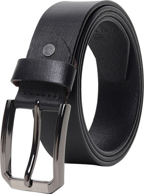 LOOPA Men Formal Black Genuine Leather Belt