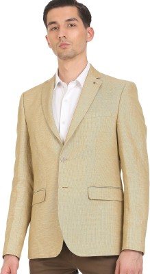 ARROW Self Design Single Breasted Formal Men Blazer(Beige)