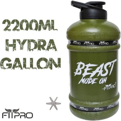 FitPro 2200 ml Plastic Shaker(Pack of 1, Green)