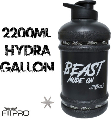 FitPro 2200 ml Plastic Shaker(Pack of 1, Black)