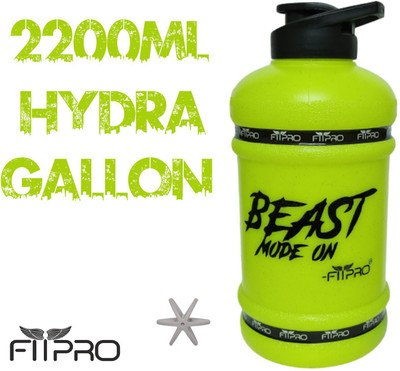 FitPro 2200 ml Plastic Shaker(Pack of 1, Yellow)