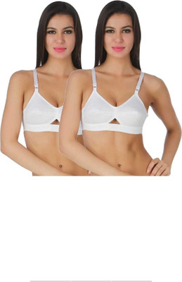 Ronic Collections Fashion Women Full Coverage Non Padded Bra(White)