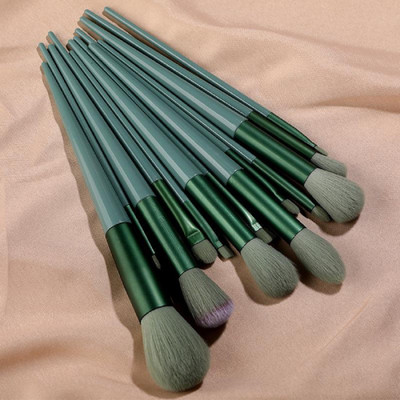 Gonegal 13 Pcs Green Makeup Brushes Set For Foundation Powder Blush Eye-shadow(Pack of 13)