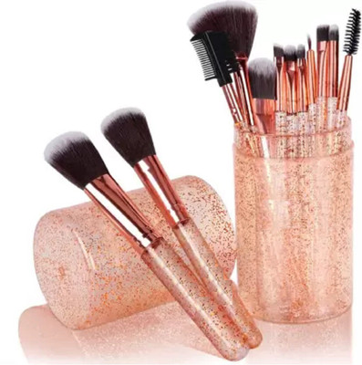 Gonegal Professional Series Makeup Brush Set With Storage Barrel - Rose (Pack of 12)(Pack of 12)